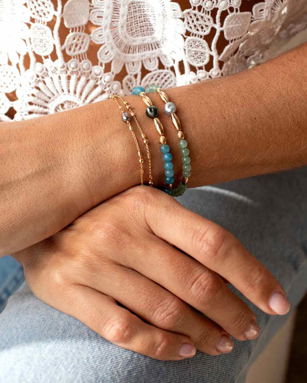 BRACELET CHAMAREL I APATITE BLEUE