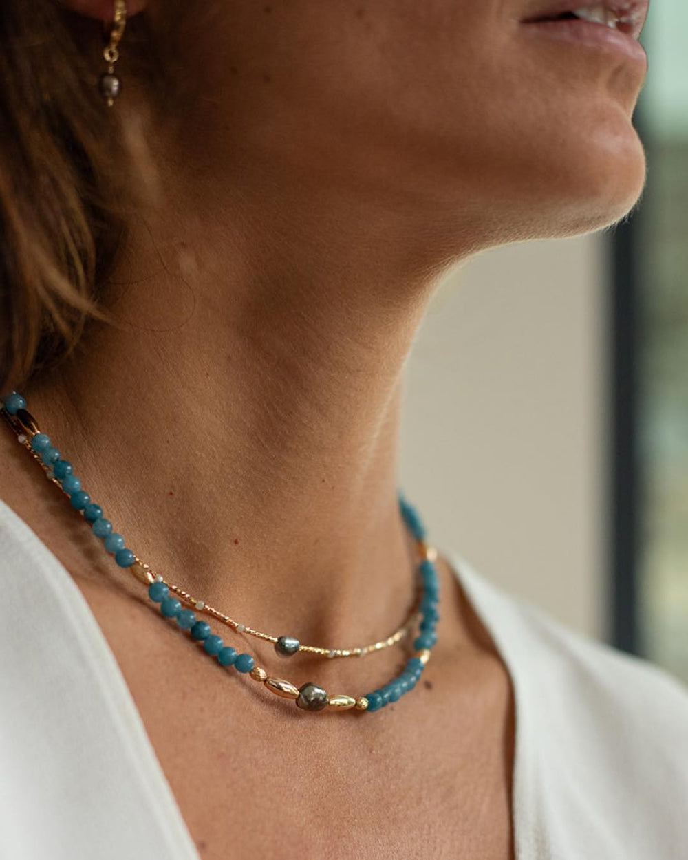 COLLIER CHAMAREL I APATITE BLEU